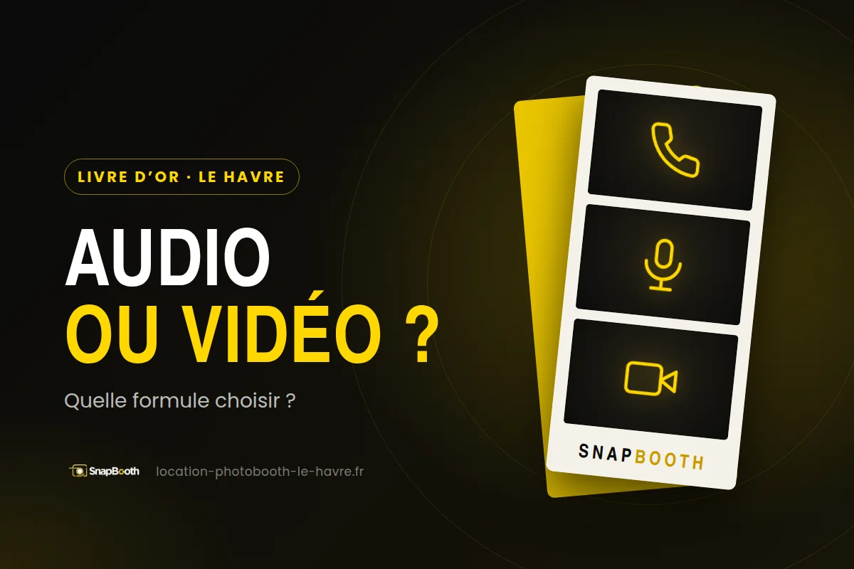 Livre d’or audio ou vidéo au Havre – illustration SnapBooth